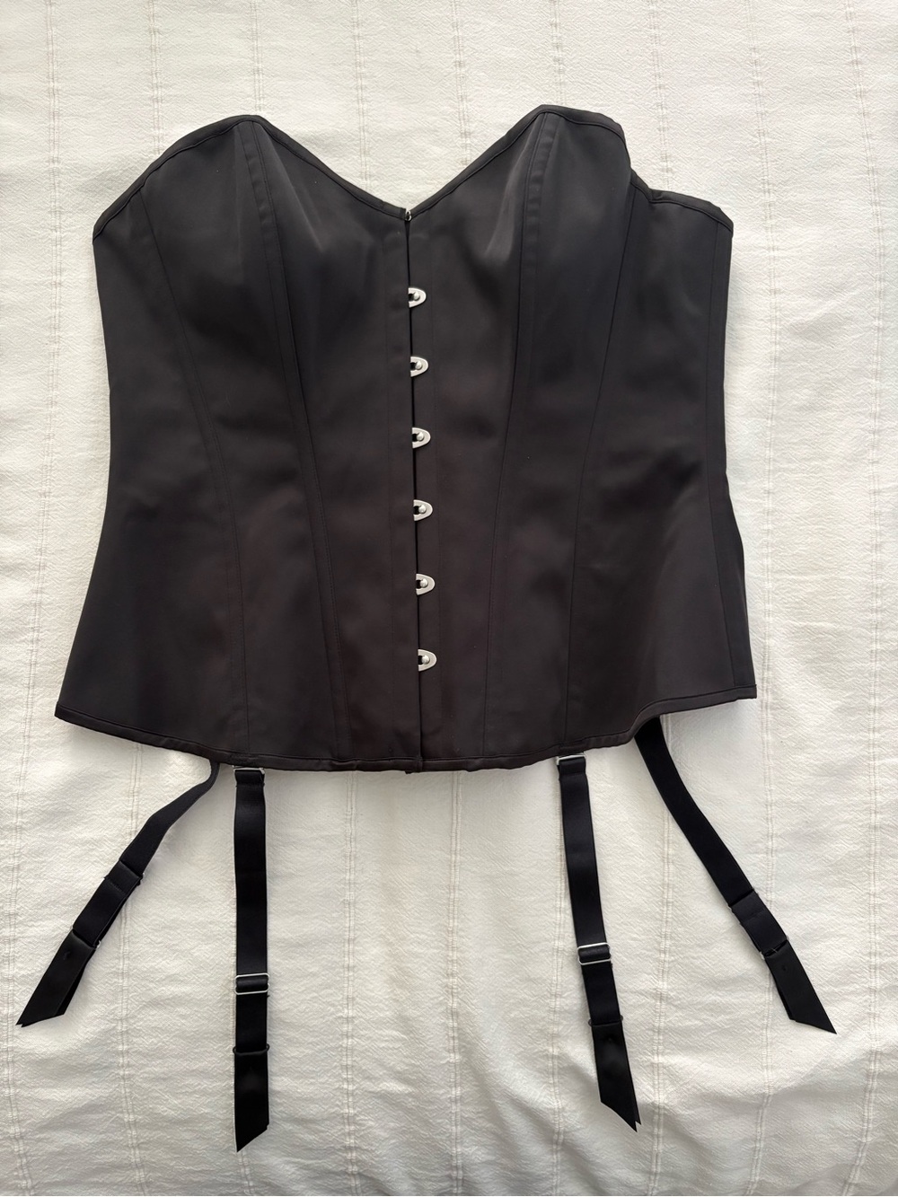 City Chic Black Strapless Corset Top with Removable Garter Straps